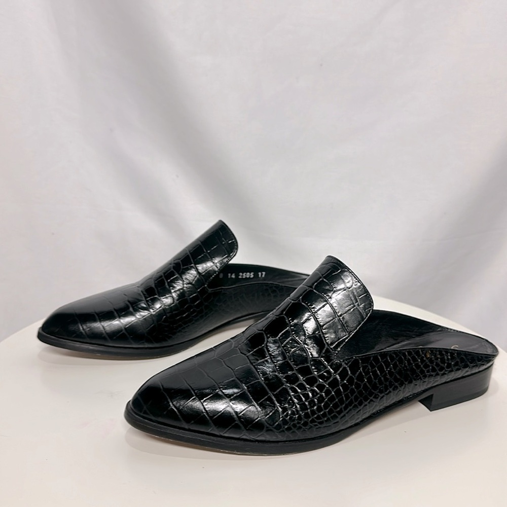Robert Clergerie Alicem Snakeskin Mules | Size EU 38.5